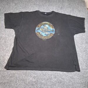 VTG Corona Extra Graphic Tee Mens Size‎ 3XL Black Shirt Cotton Y2K